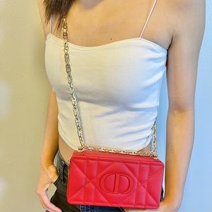 Dior make up clutch added strap
